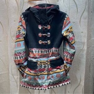 Roxy Navy Jacket with Multicolor Stripe Accent